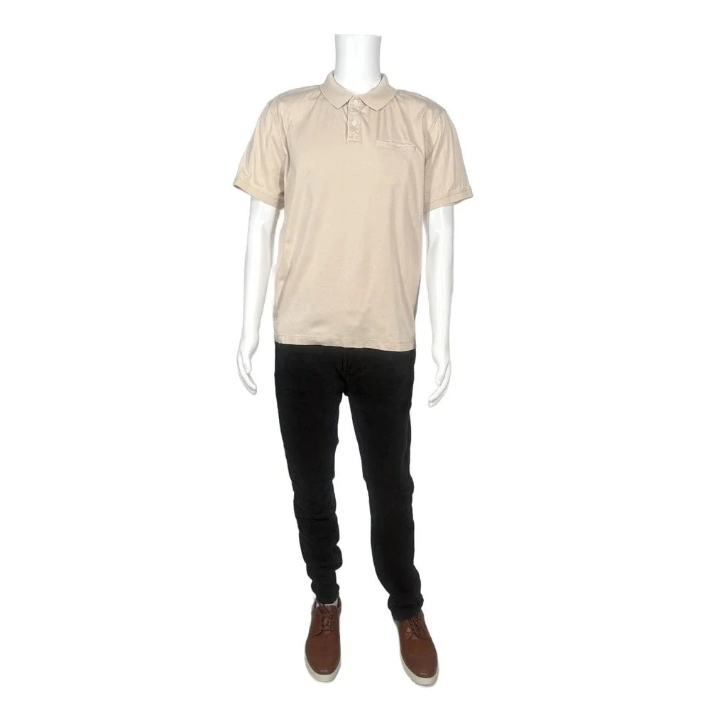 Banana Republic‎ Men's Beige Polo Shirt Short Sleeve Casual Top Size L